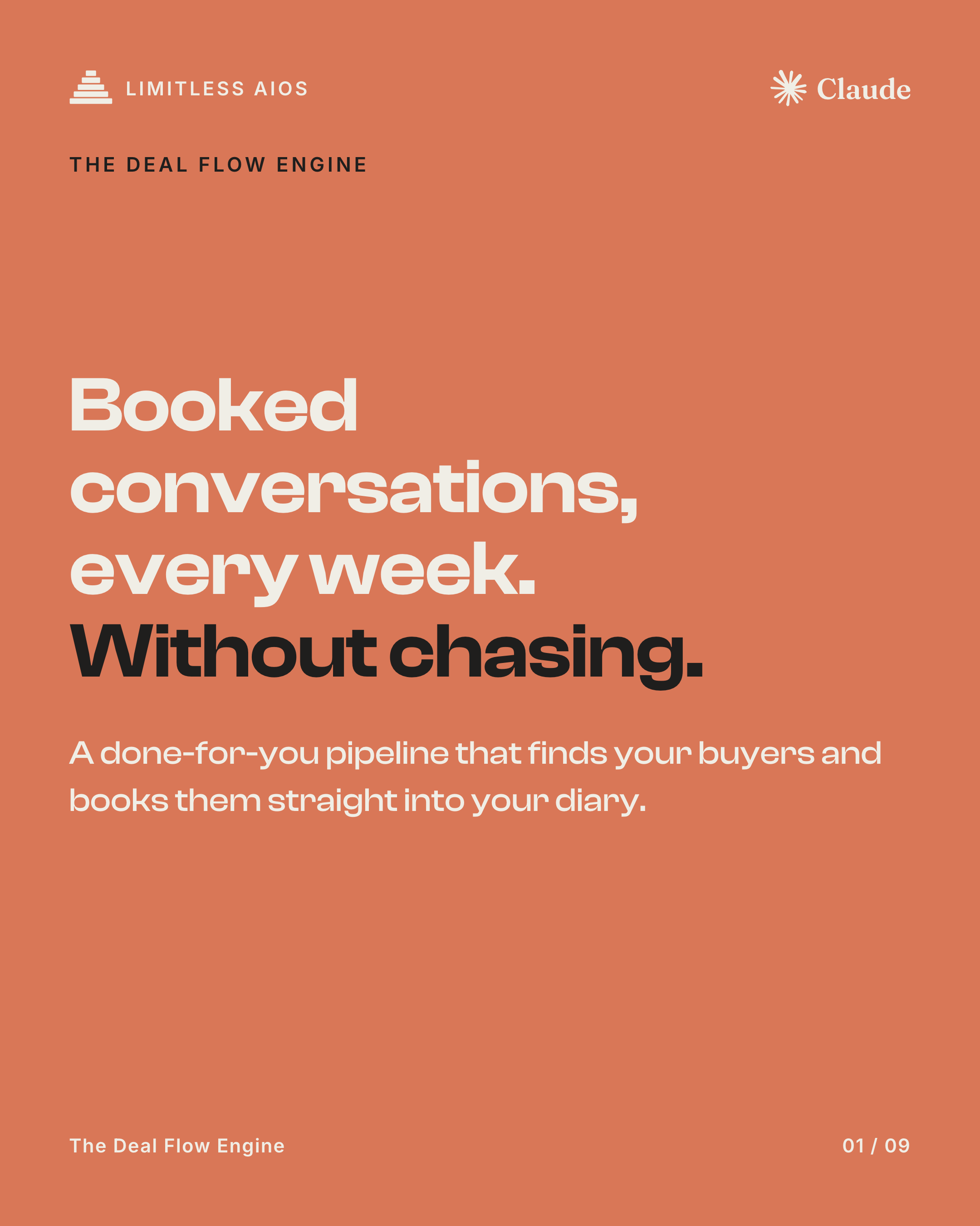 Booked conversations, every week. Without chasing.