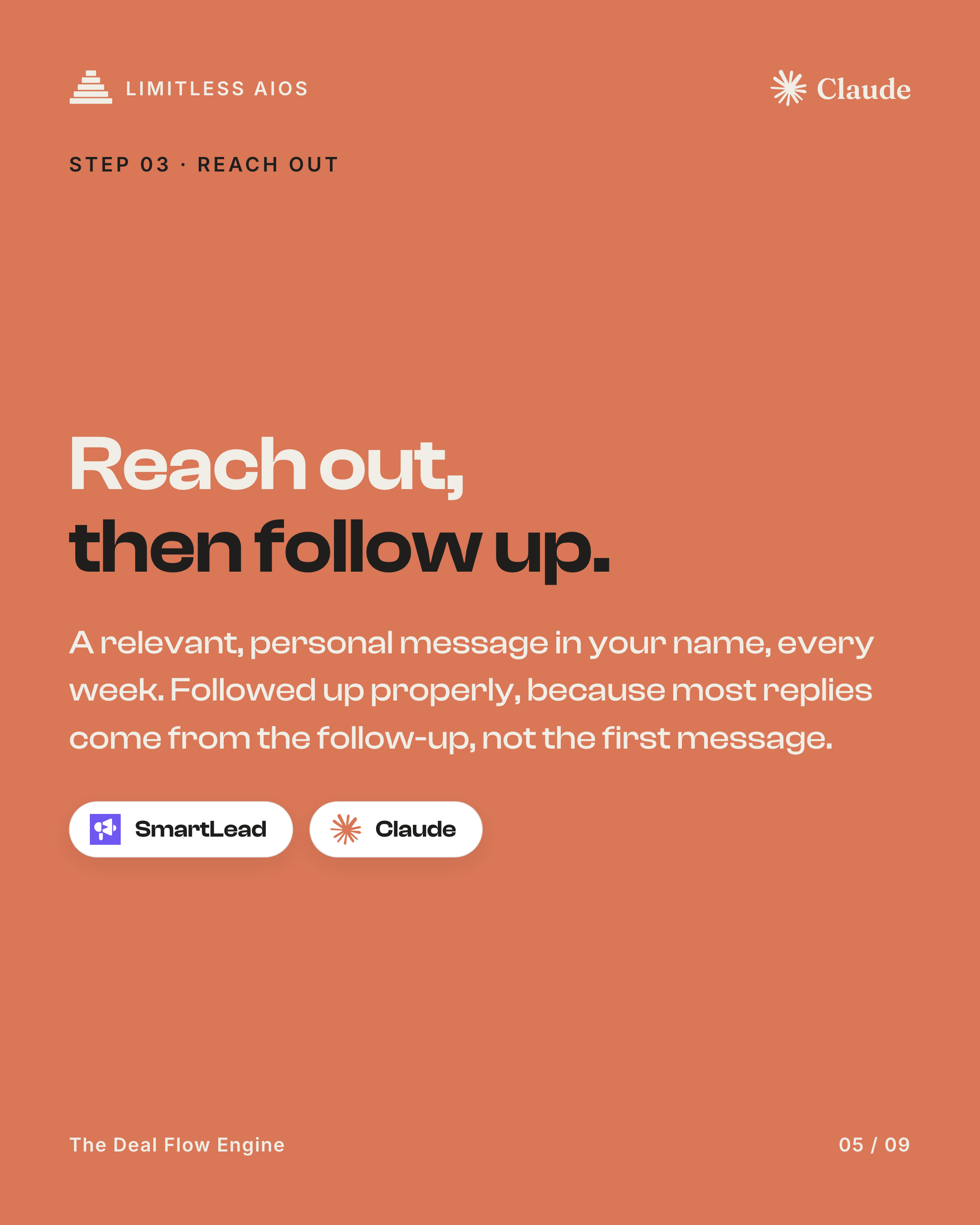 Reach out, then follow up.