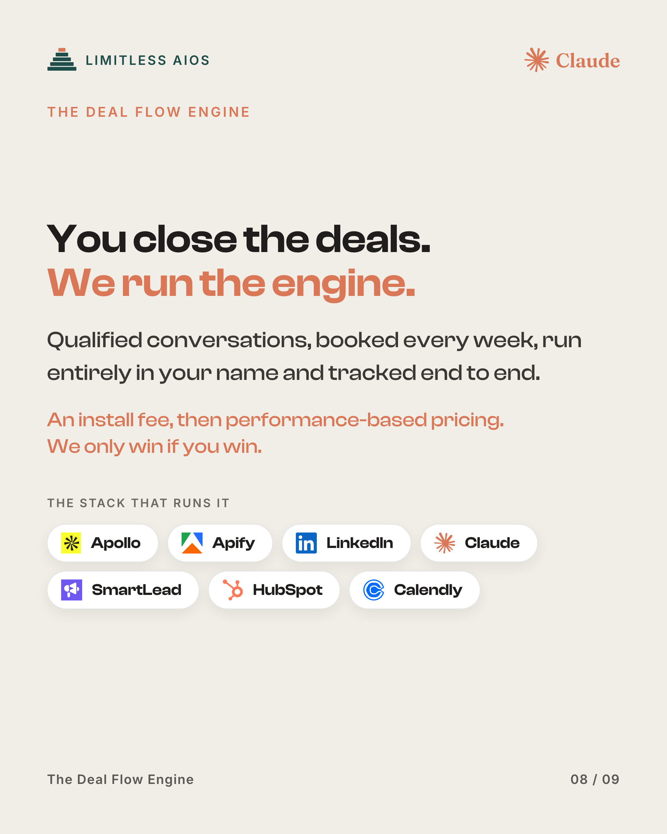You close the deals. We run the engine.